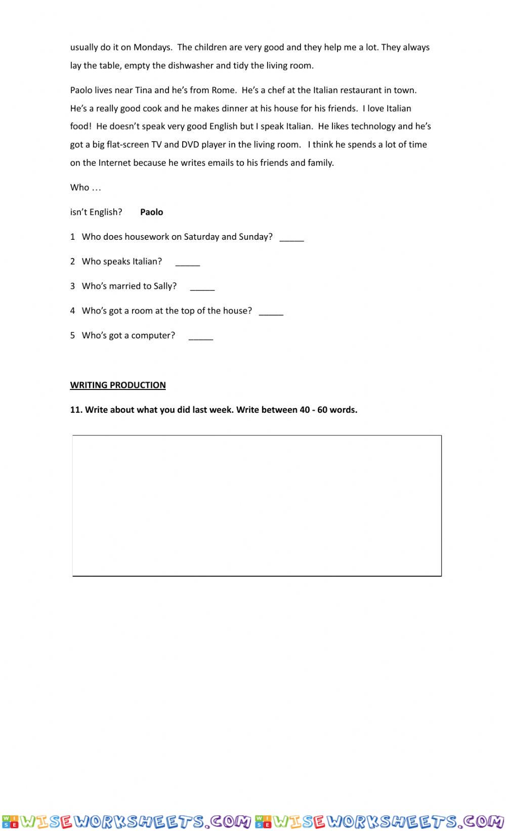 worksheet