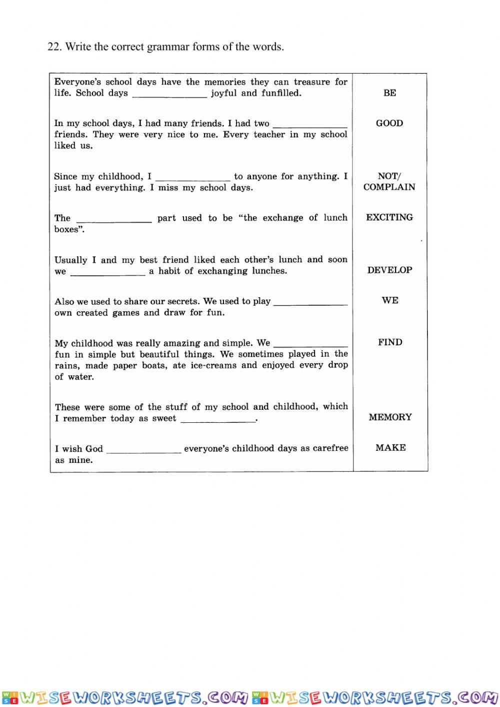 worksheet