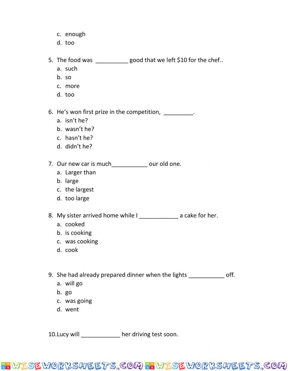 worksheet