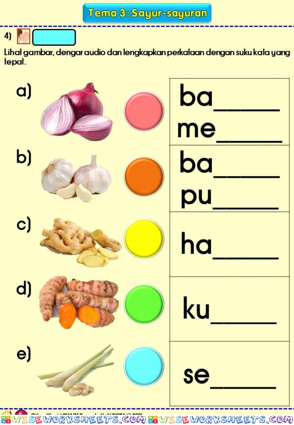Bijak Kata: Sayur-sayuran