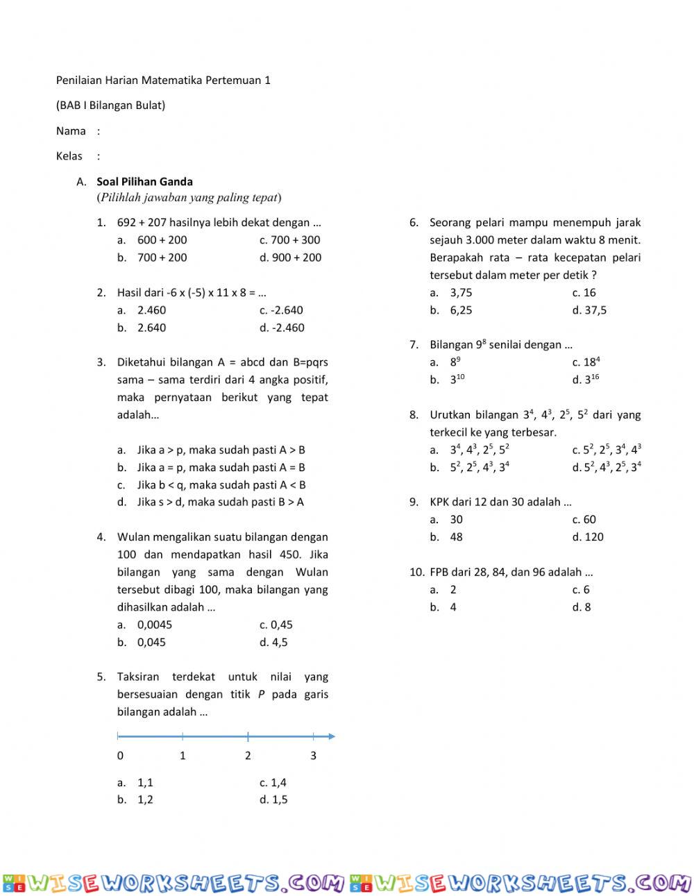 worksheet