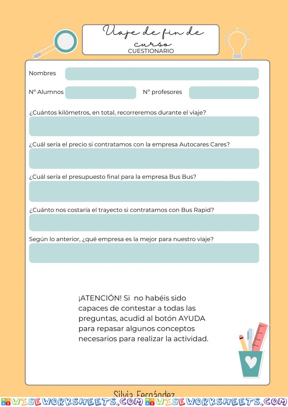 Tarea 5 - ¡Nos vamos de viaje de fin de curso!