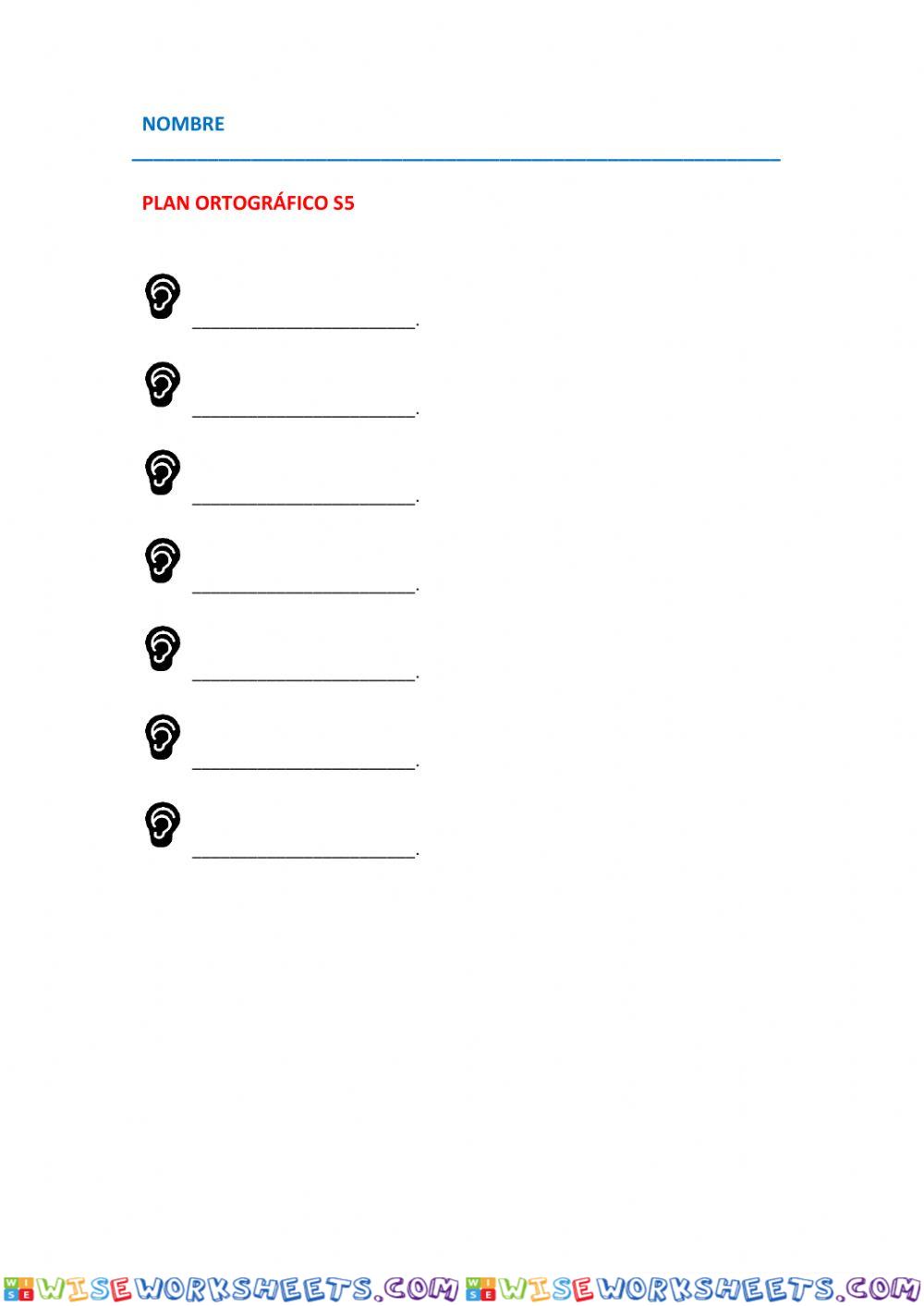 Plan ortográfico - Semana 5