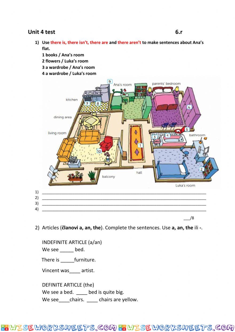6 razred Unit 4 test ( NBB6)