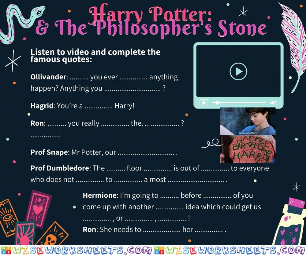 Harry Potter and The Philosopher's Stone - trailer quotes