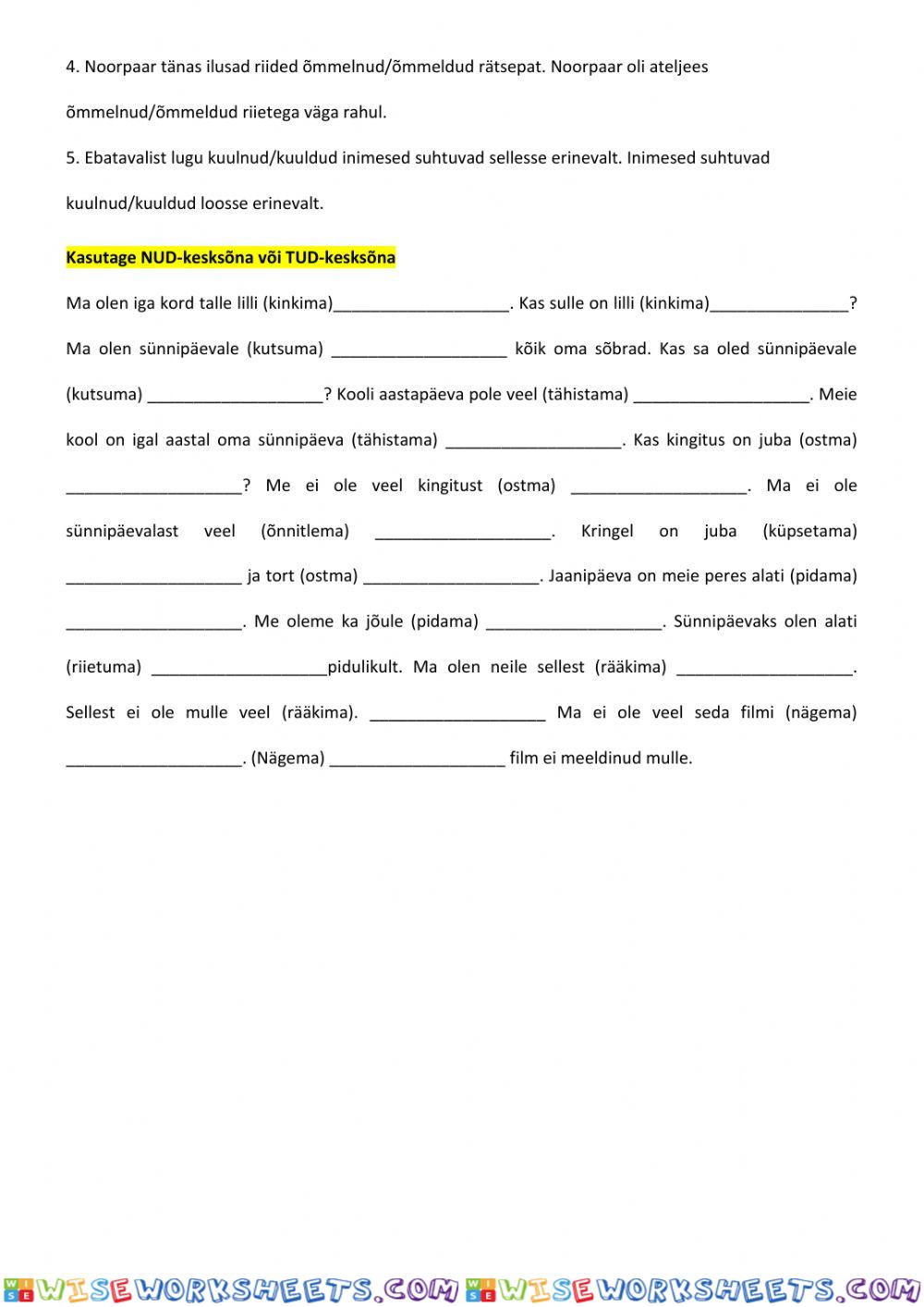 worksheet