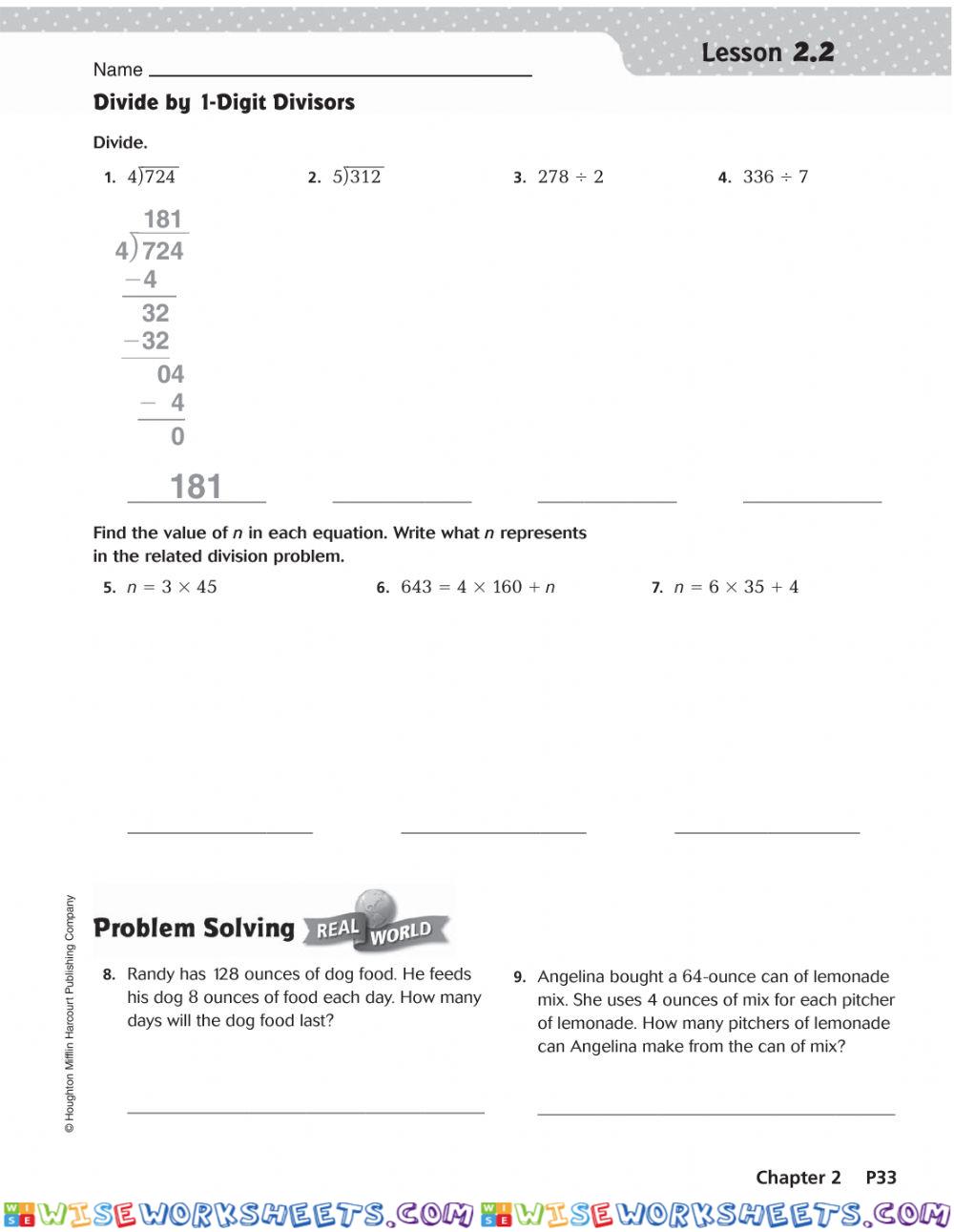 Practice Worksheet 2.2