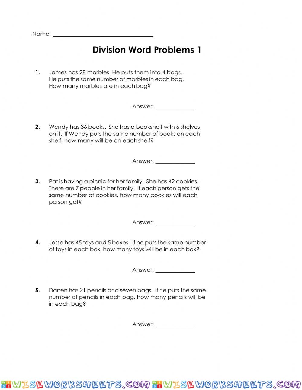 MA2-Monday (Division Word Problems 1)