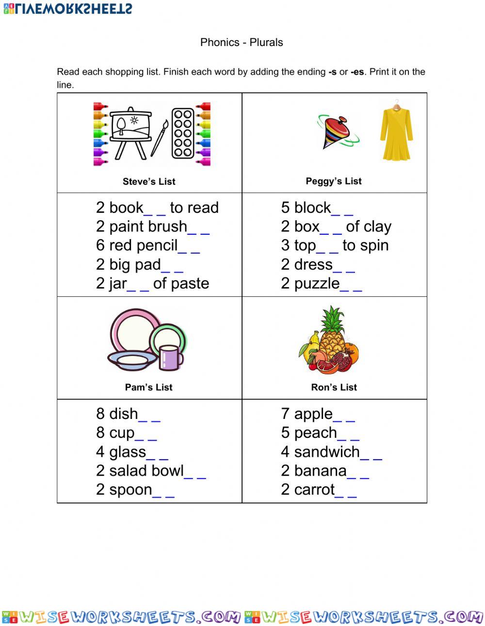 Phonics - Plurals part 2