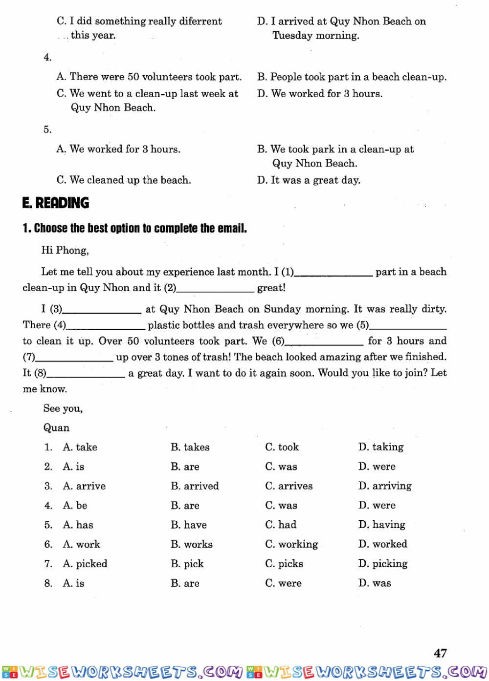 worksheet