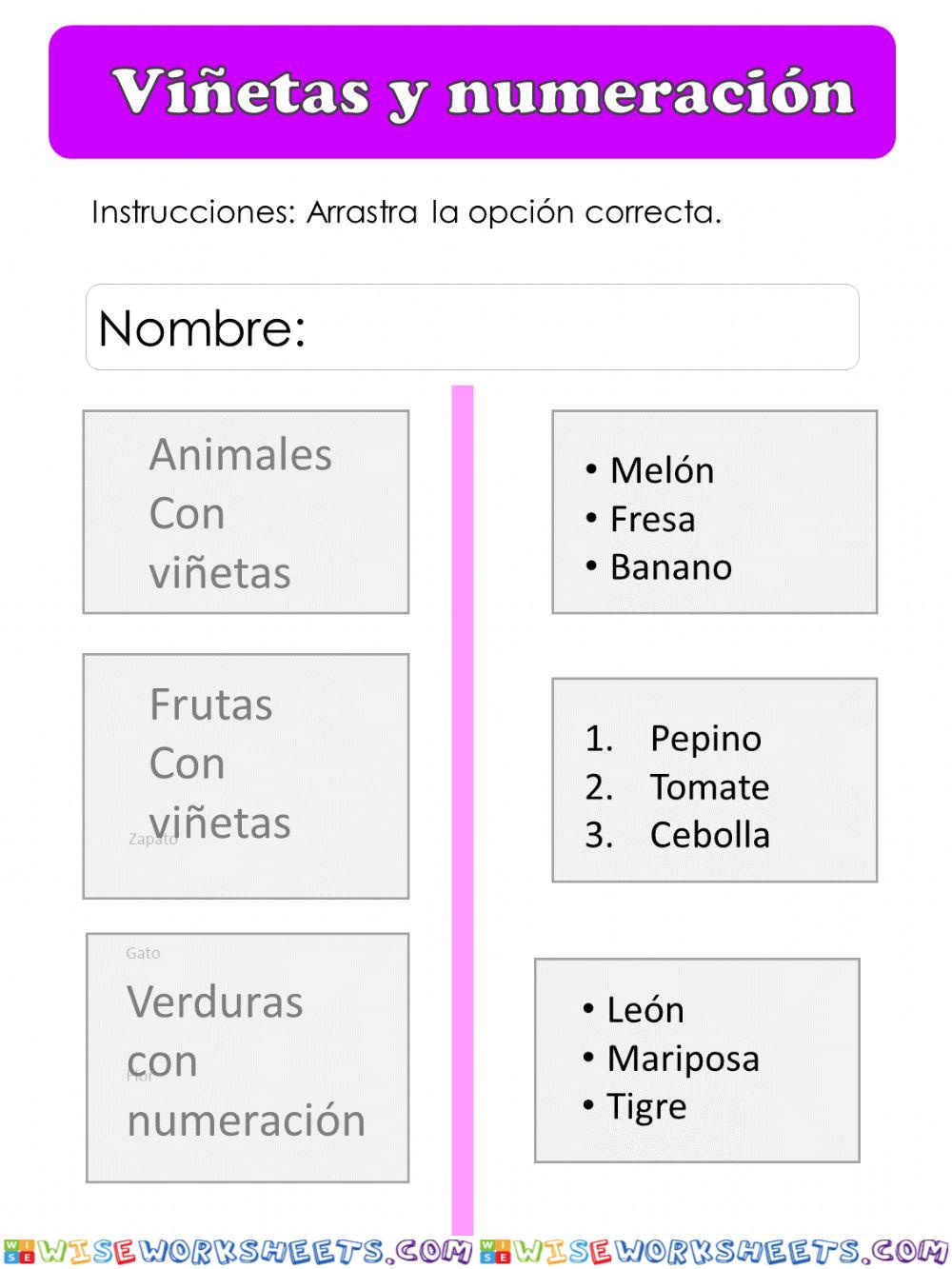 Viñetas y numeración