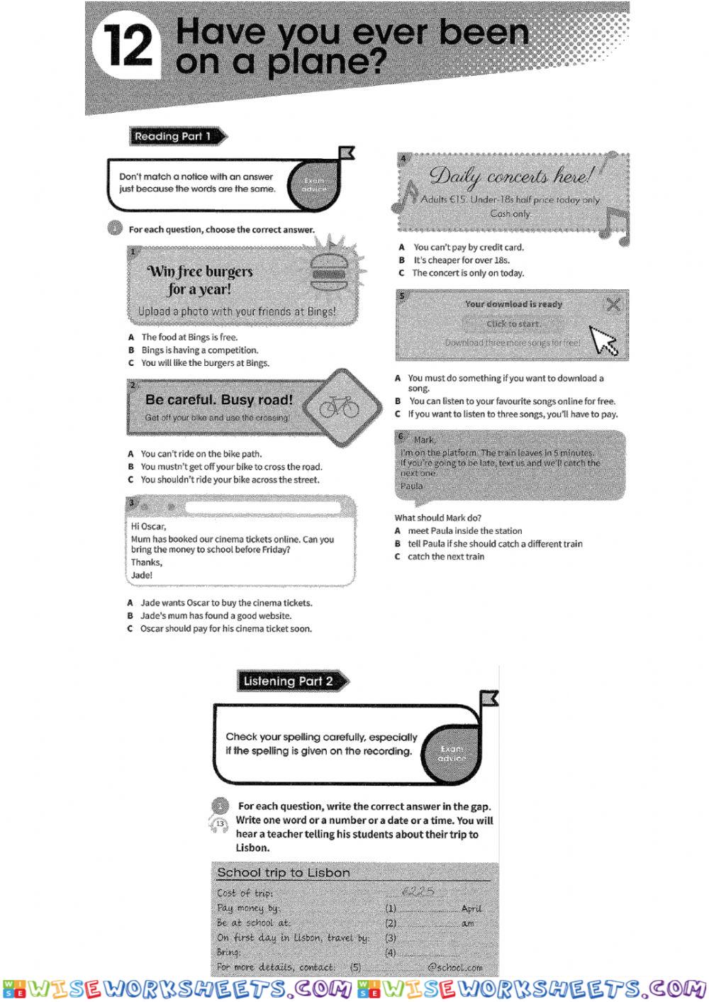 Complete key for schools unit 12