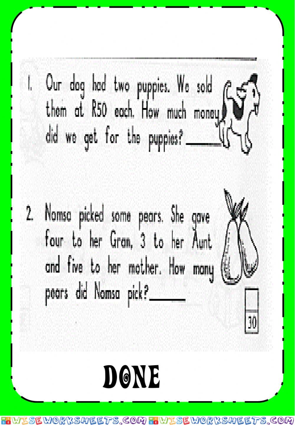 worksheet