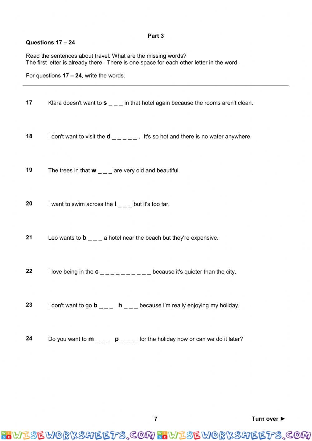 worksheet