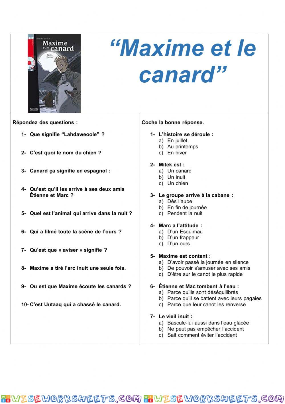 Maxime et le canard