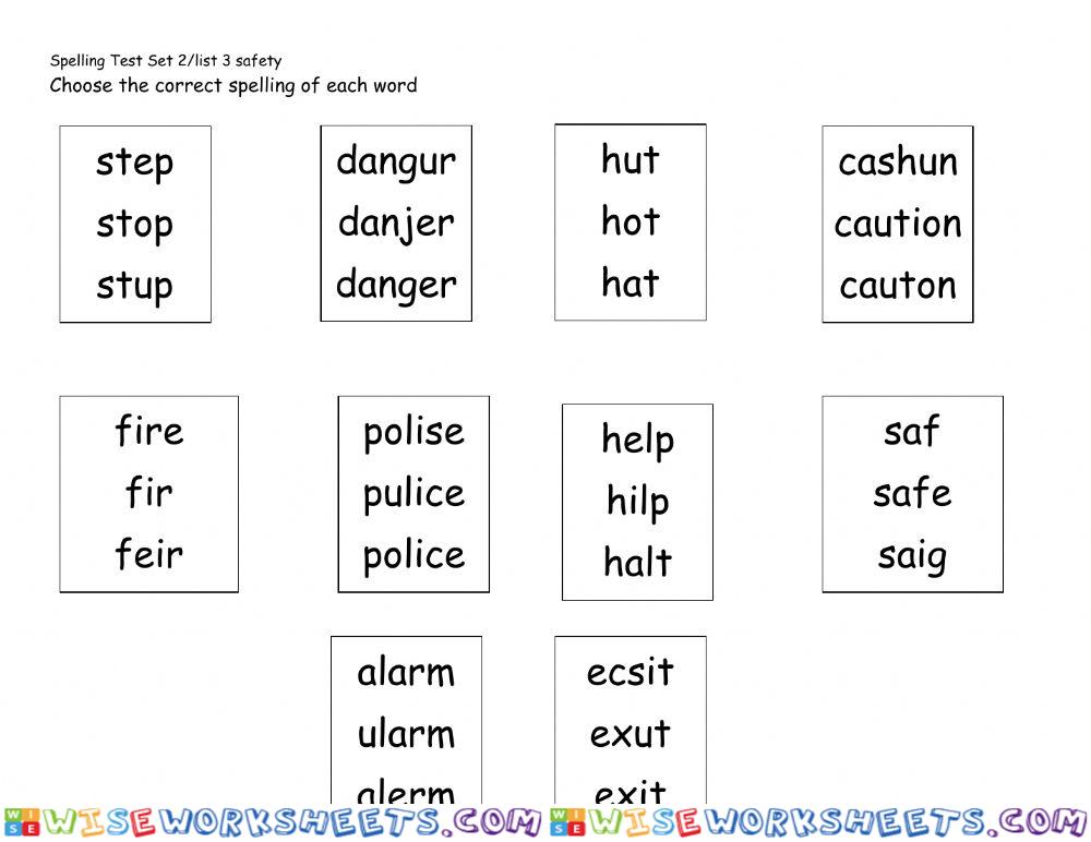 Safety spelling