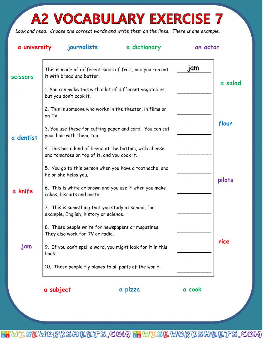 A2 Vocabulary 7