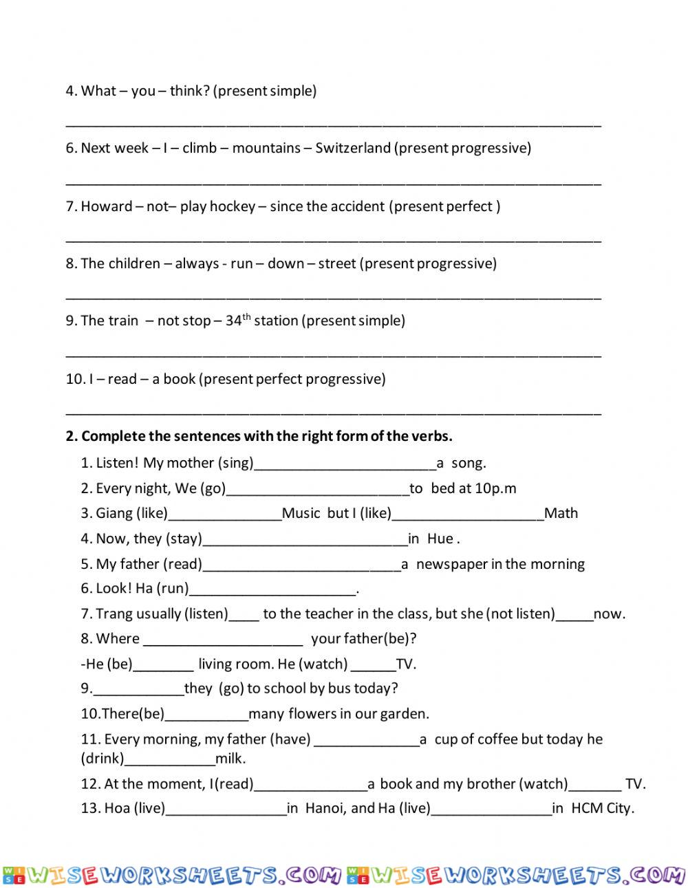 worksheet
