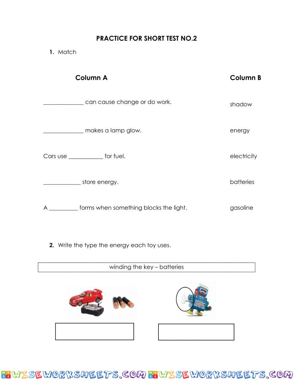 Practice for short test no.2 2Grade IIITri