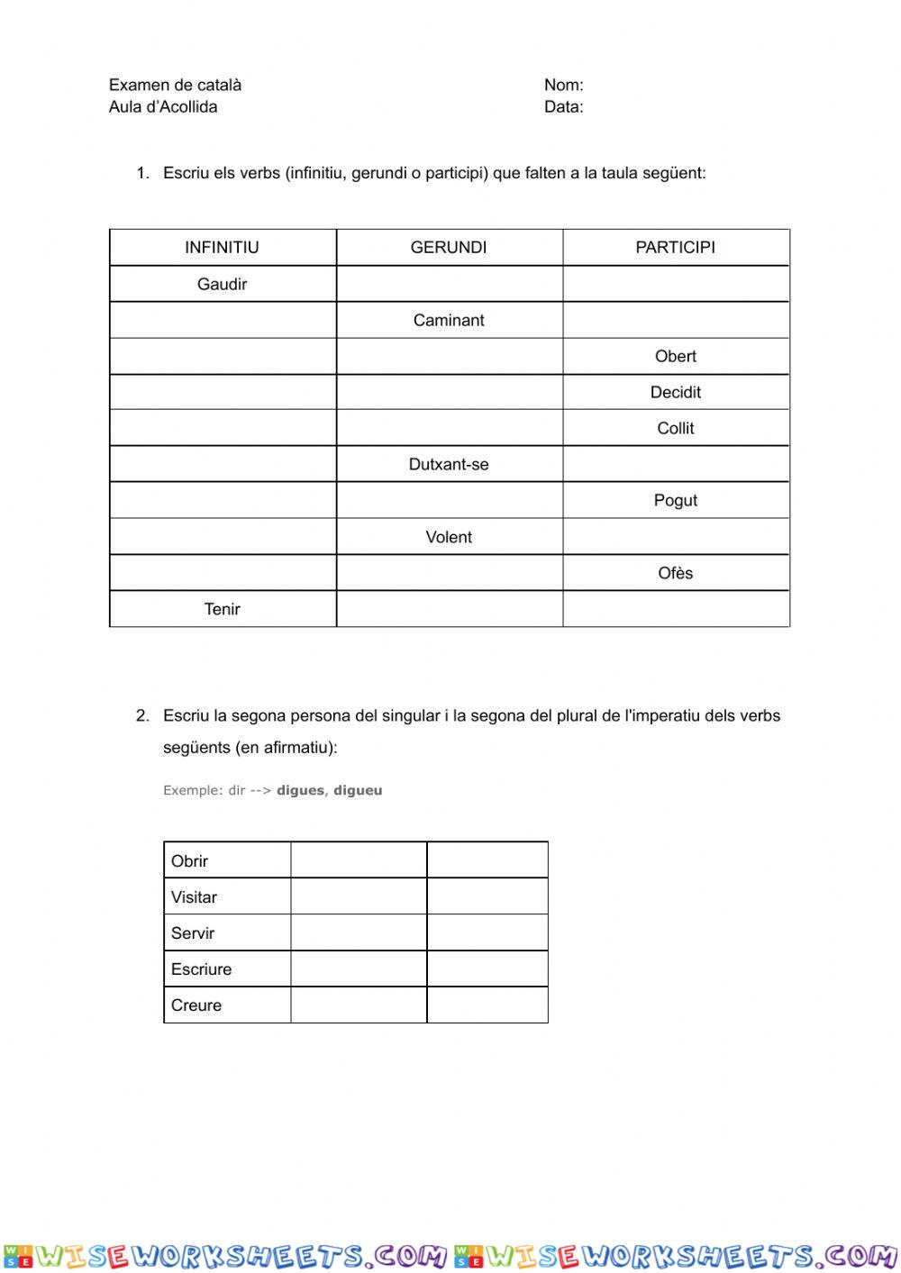 worksheet