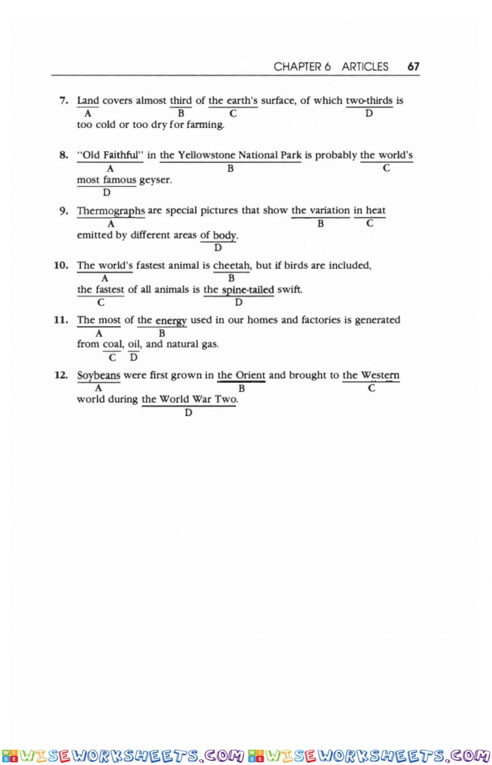 worksheet