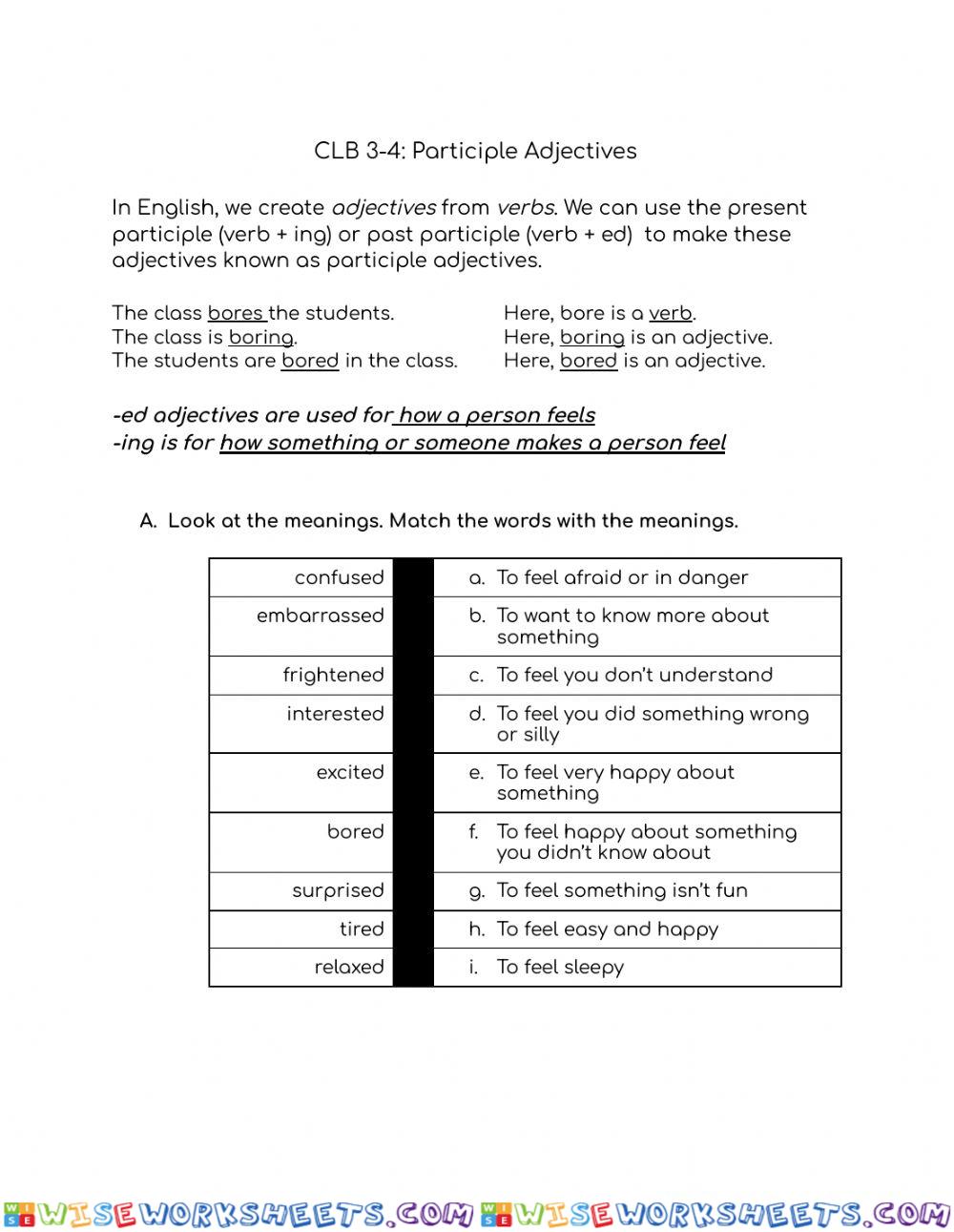 CB 4 - Participle Adjectives