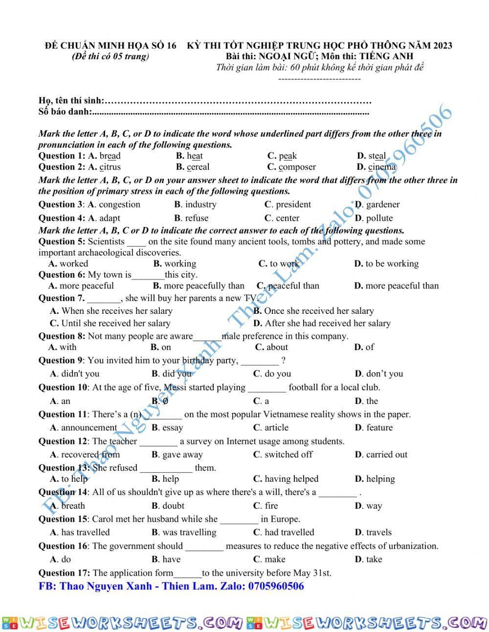 worksheet