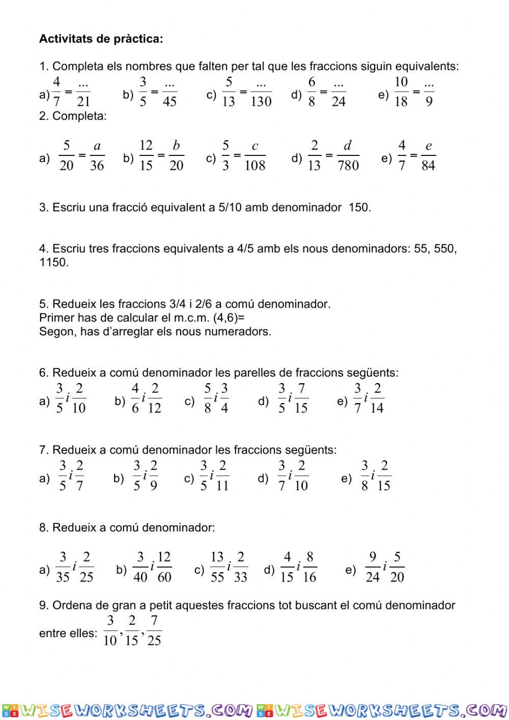 worksheet