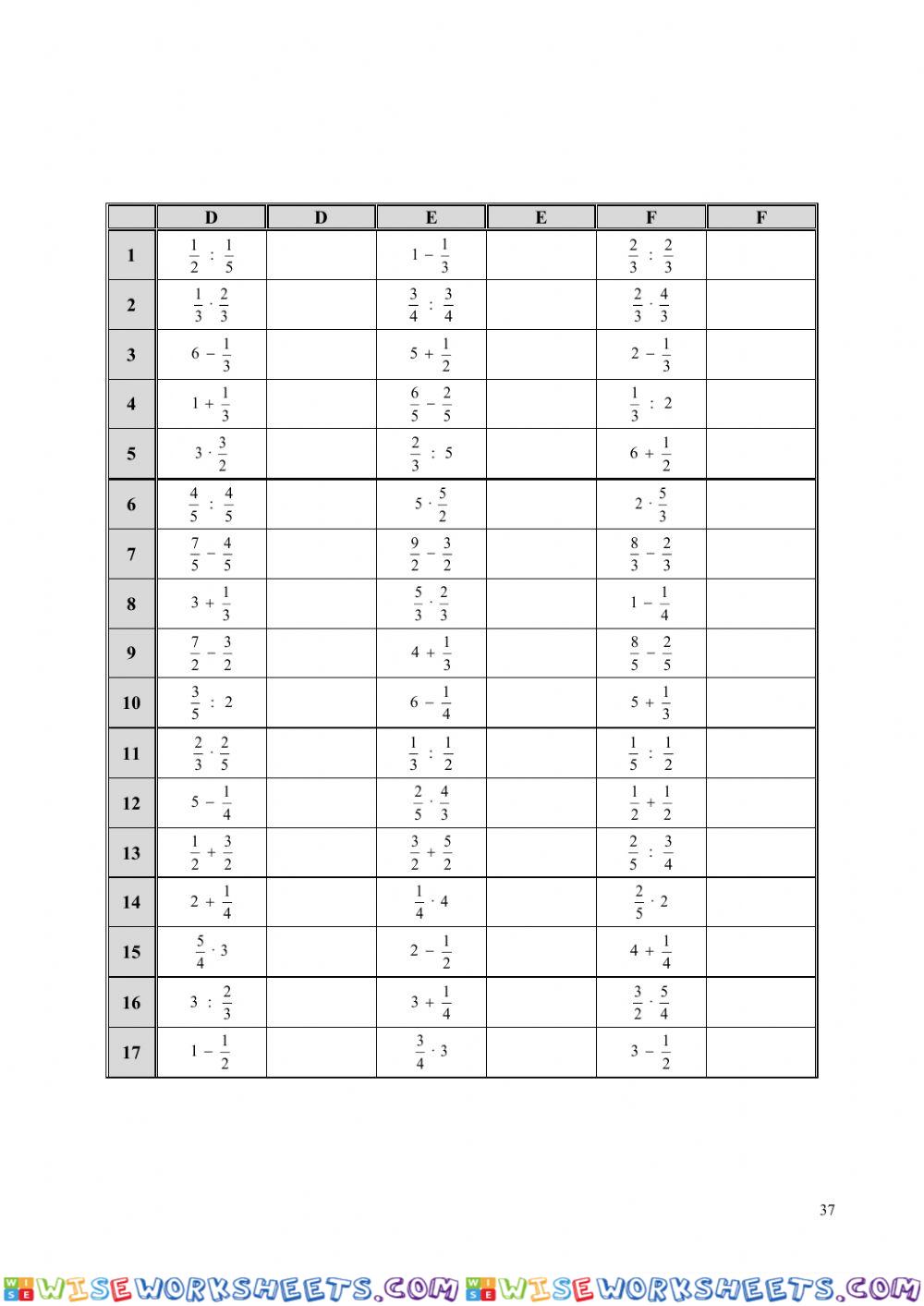 worksheet