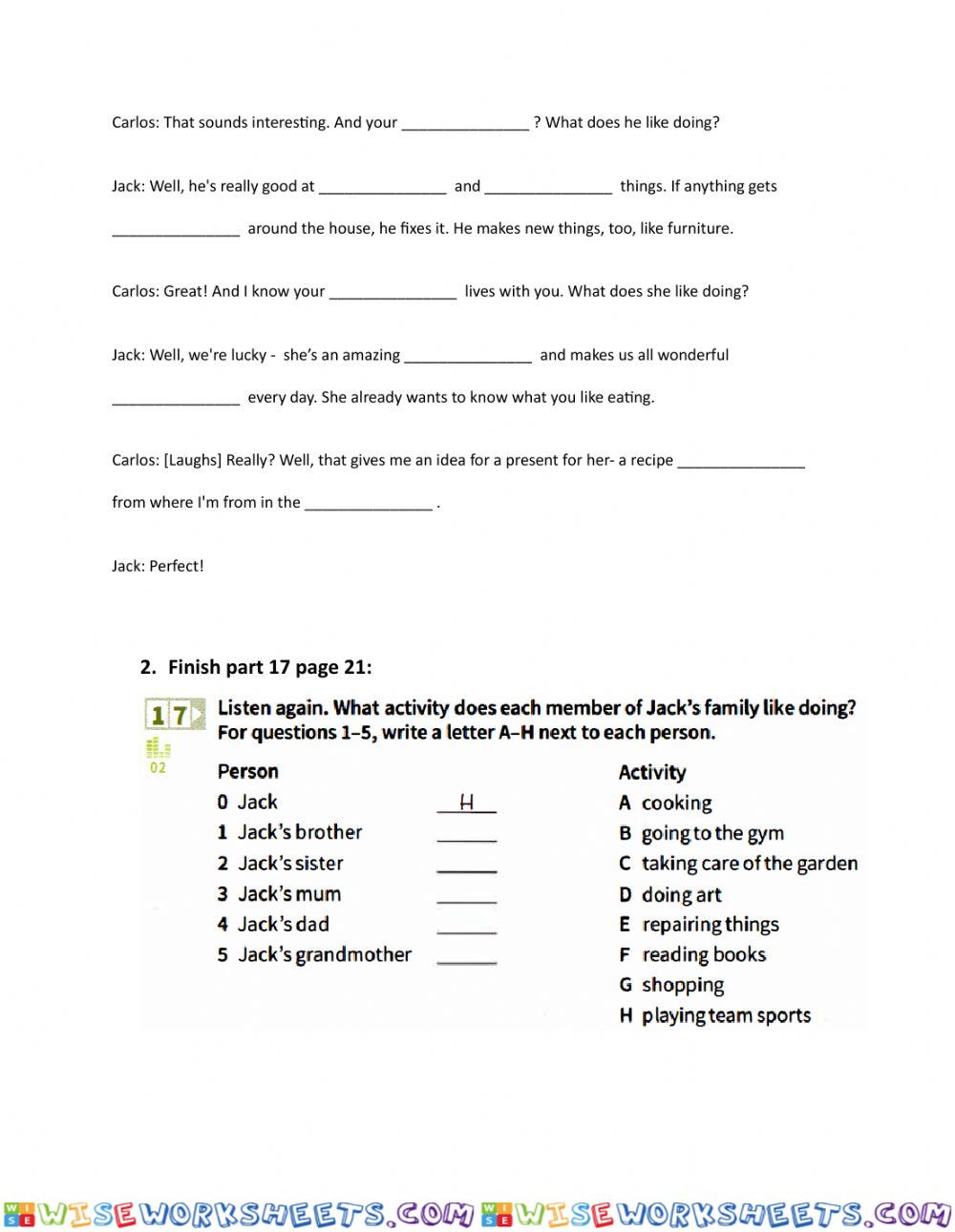 worksheet