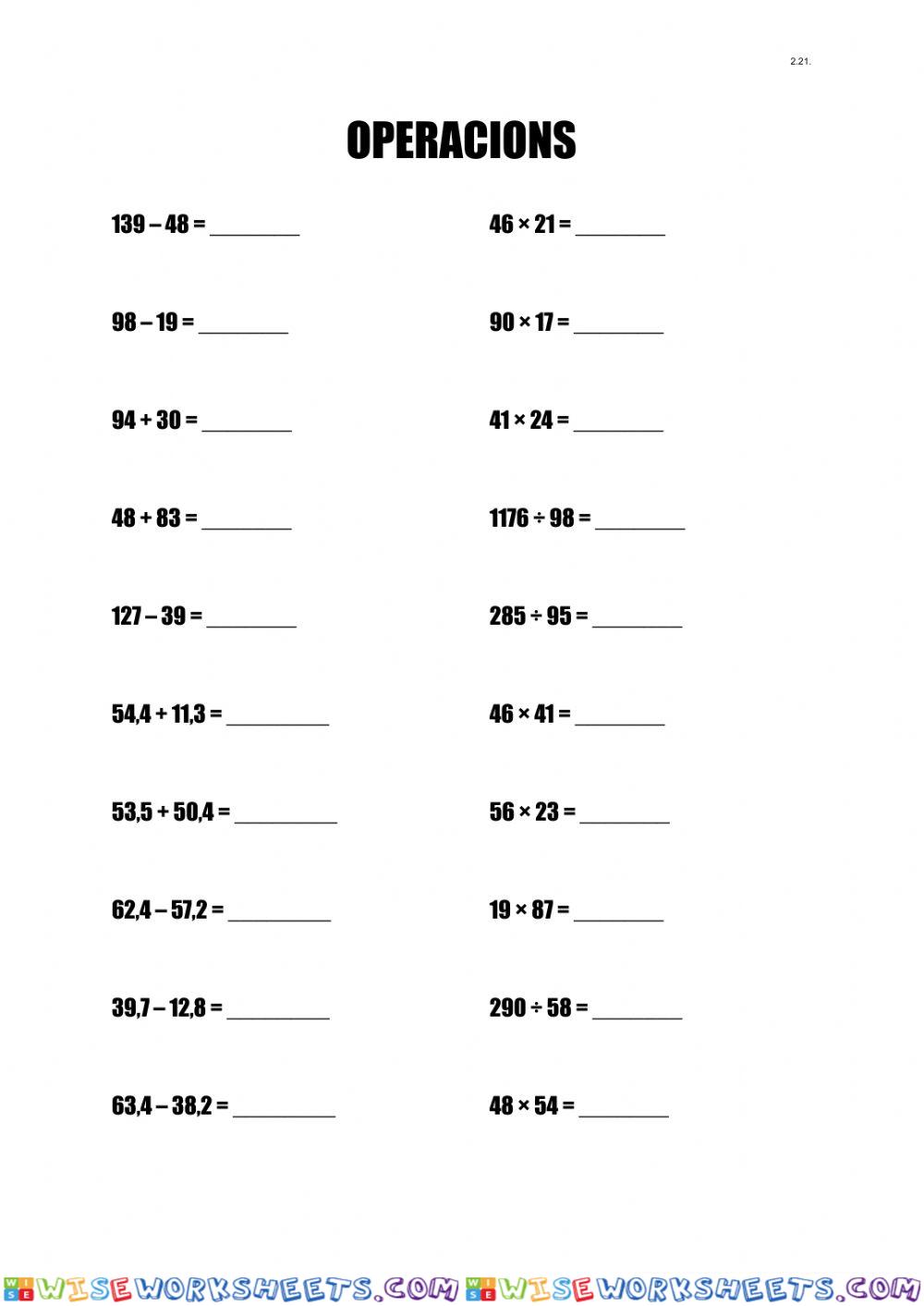 worksheet