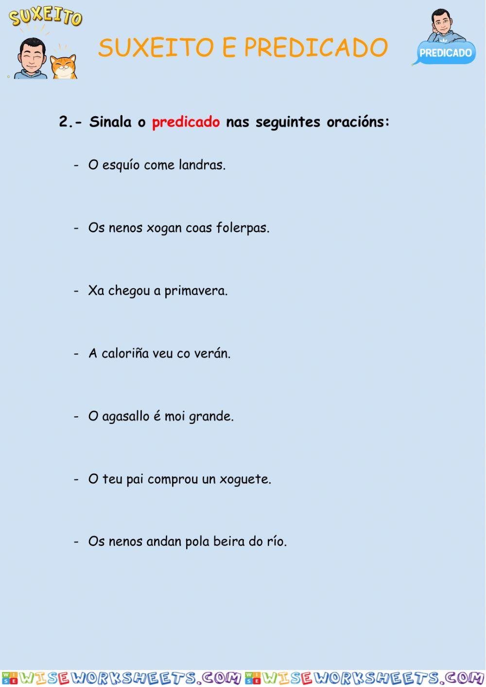 Suxeito e predicado