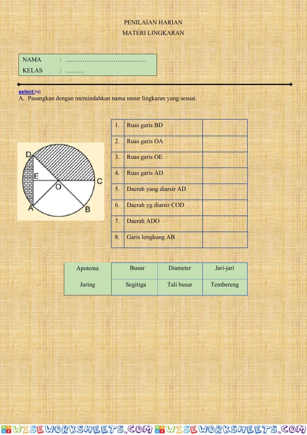 worksheet