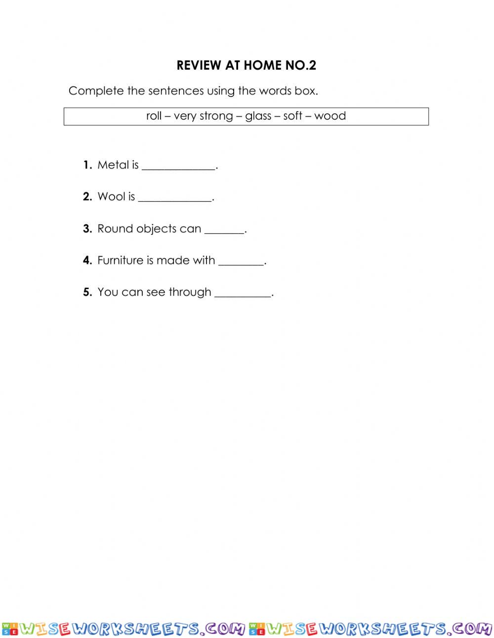 Review at home no.2 1 Grade III Tri 2022