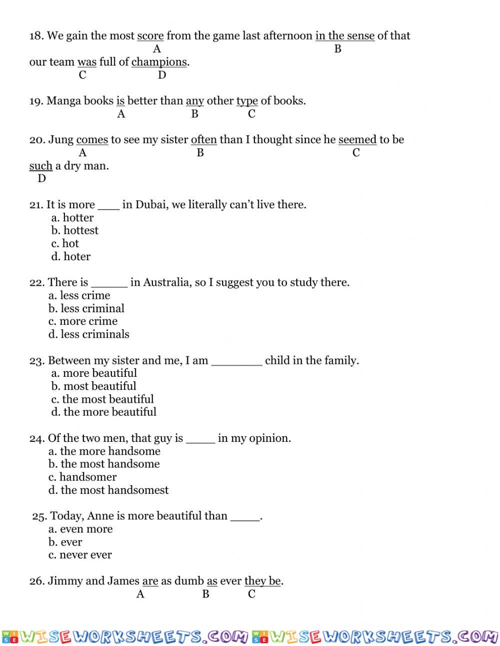 worksheet