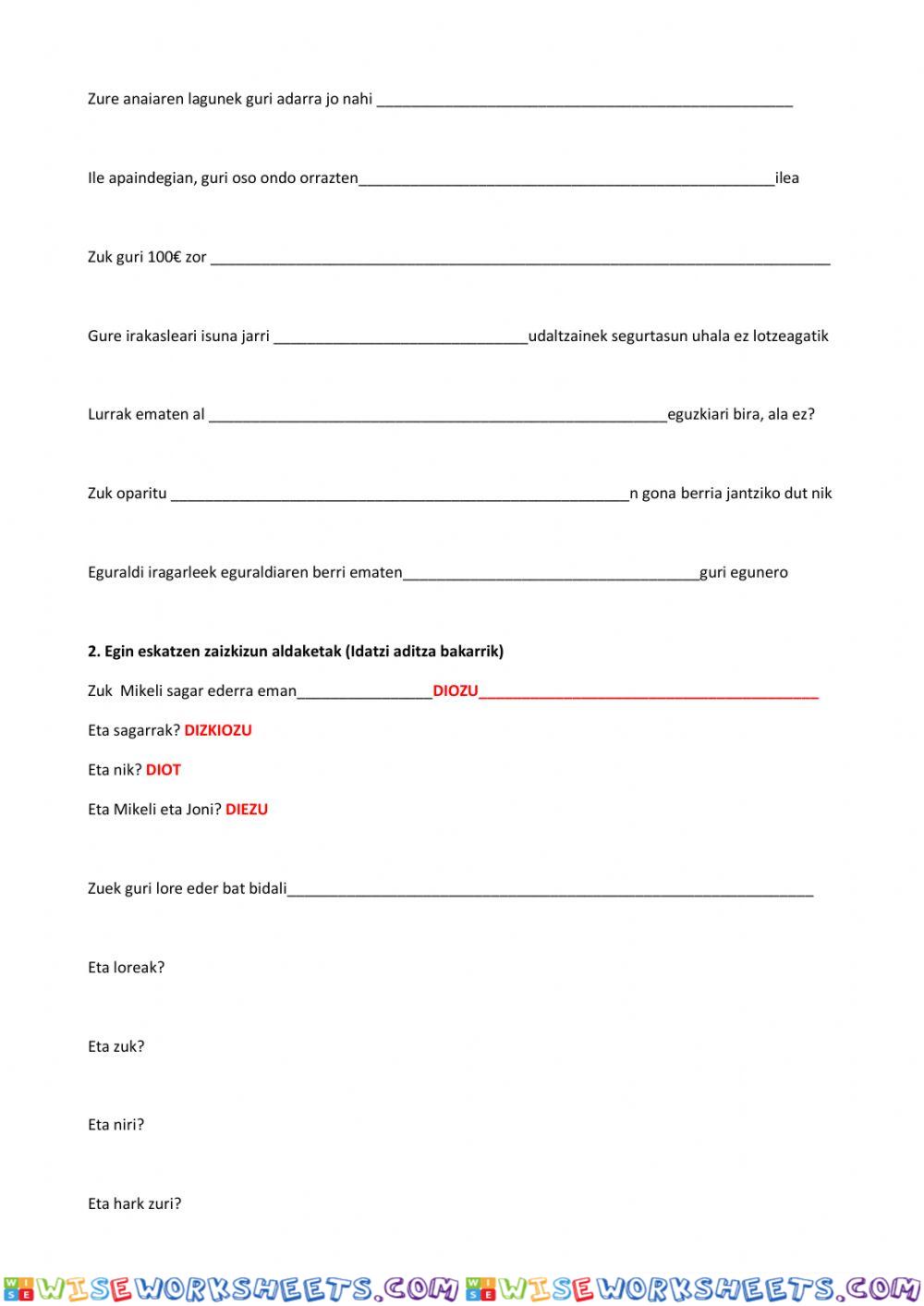 worksheet