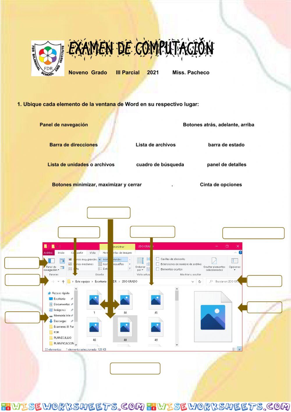 Elementos de la ventana de windows