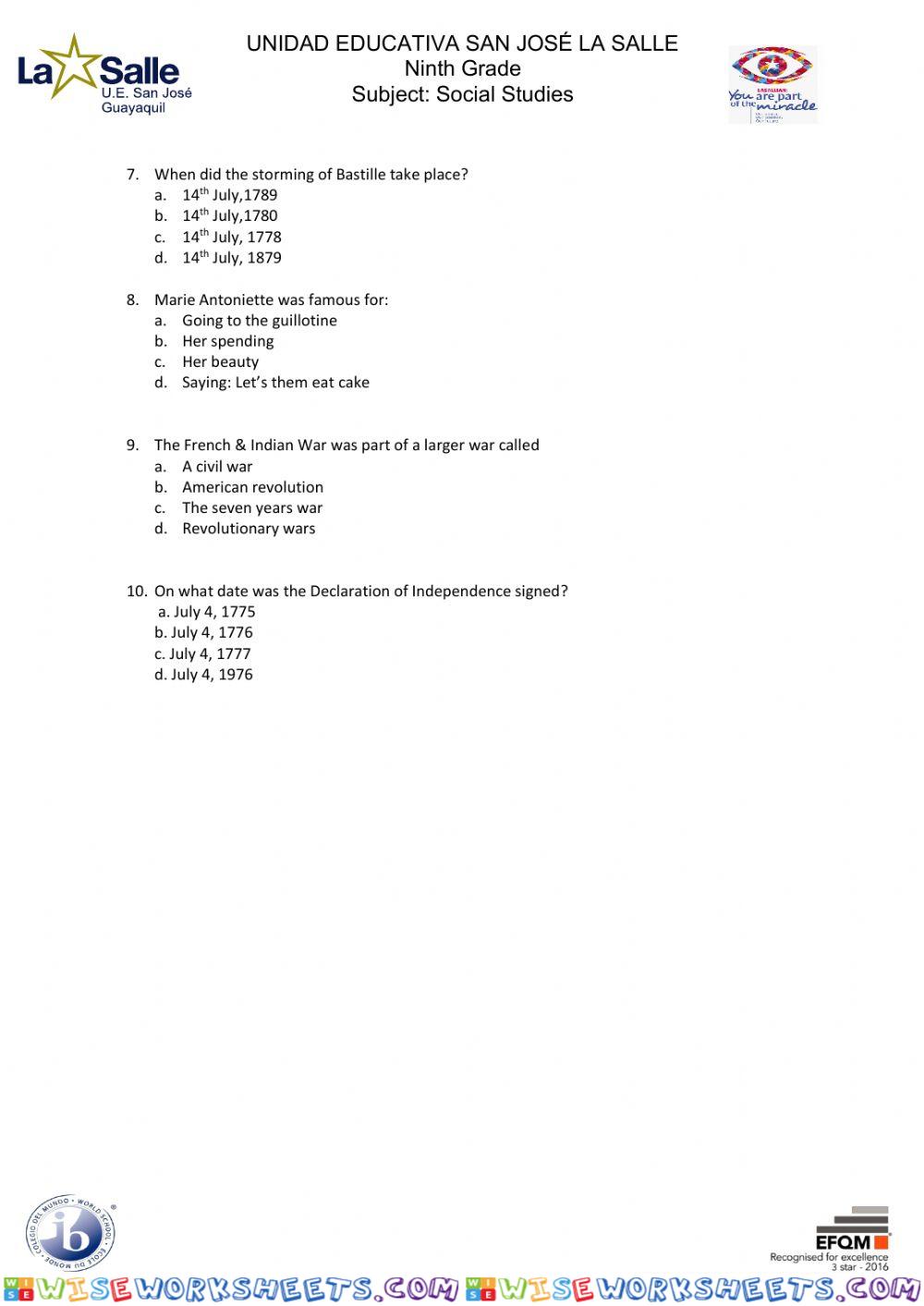 worksheet