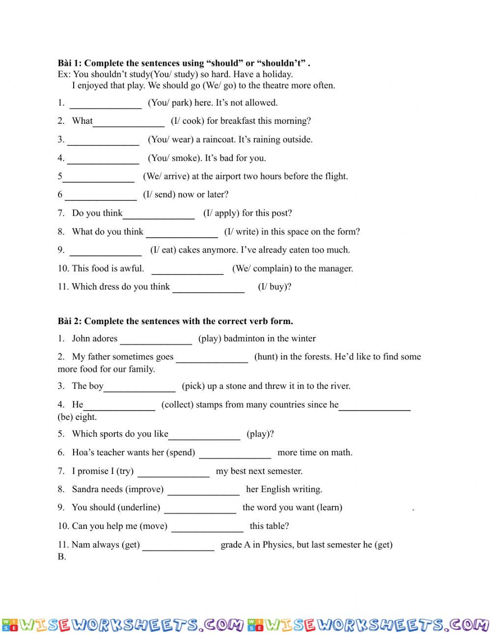 worksheet