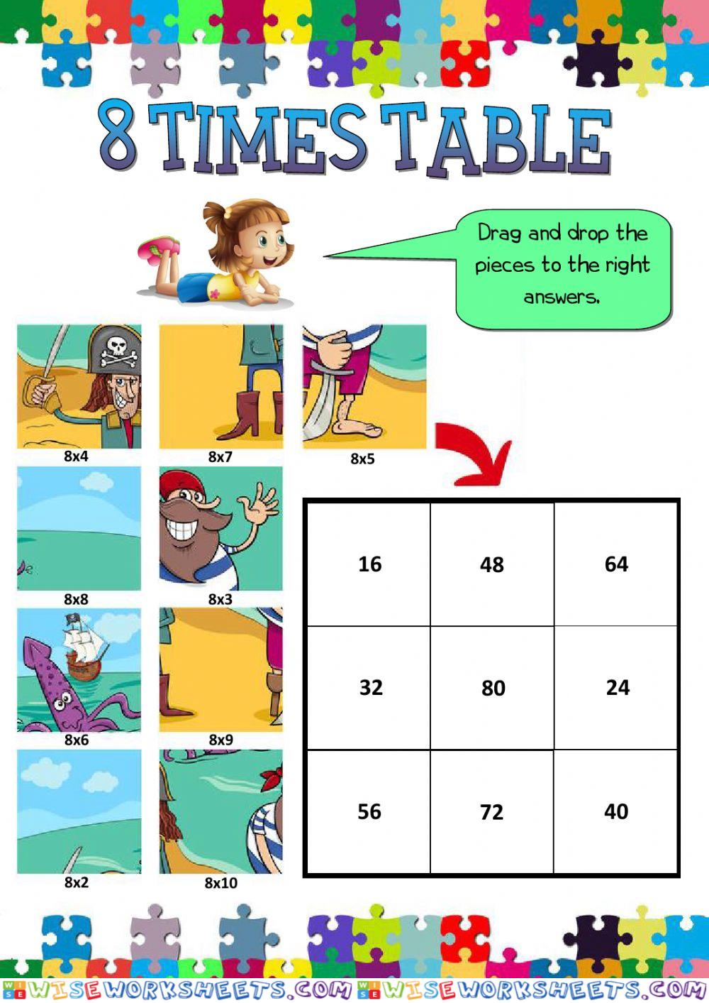 8 times table