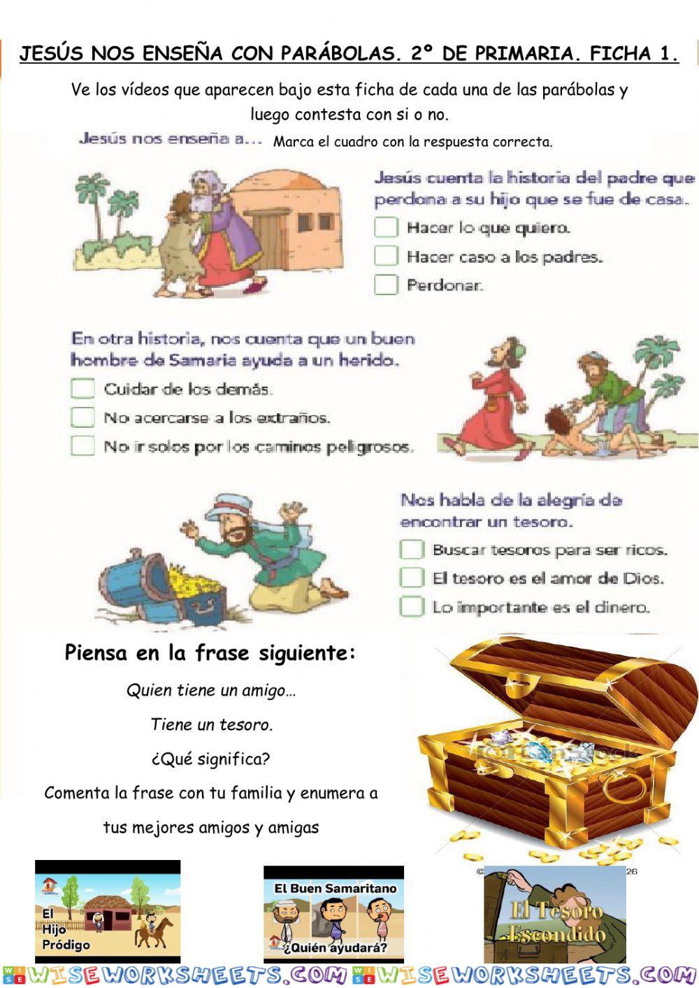 Jesús nos enseña con Parábolas 2º de Primaria. CEIP. AL-ÁNDALUS