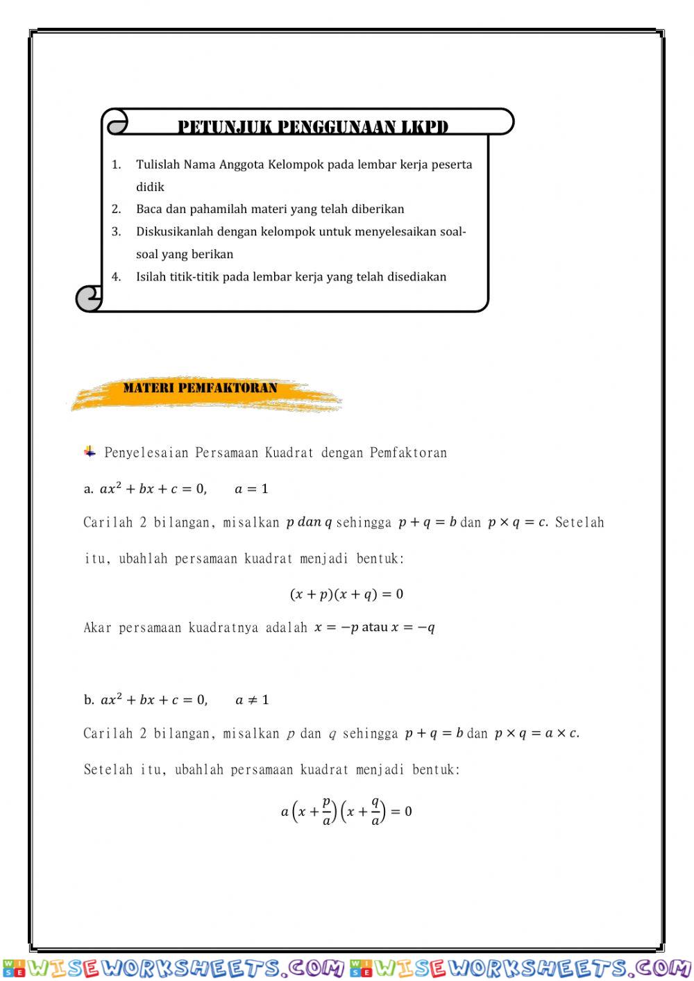 worksheet