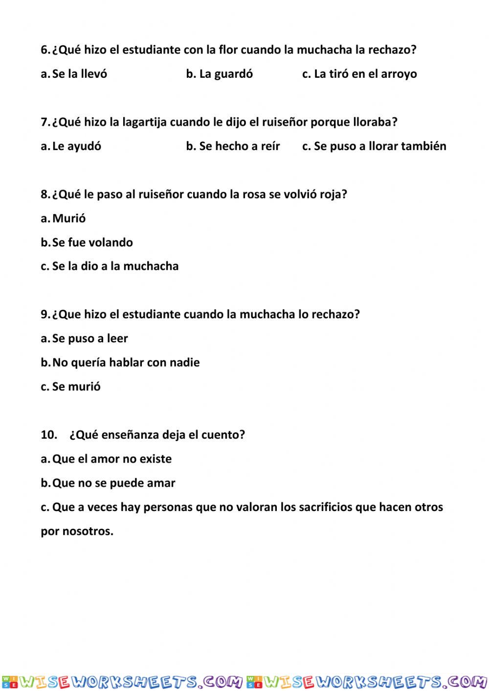 worksheet