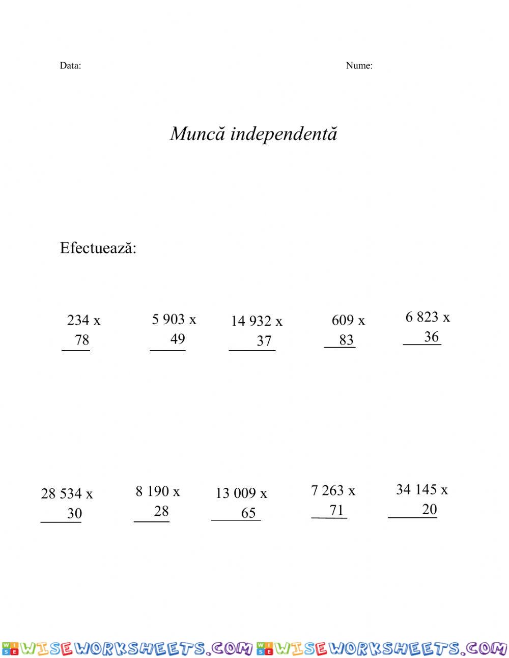 Muncă independentă