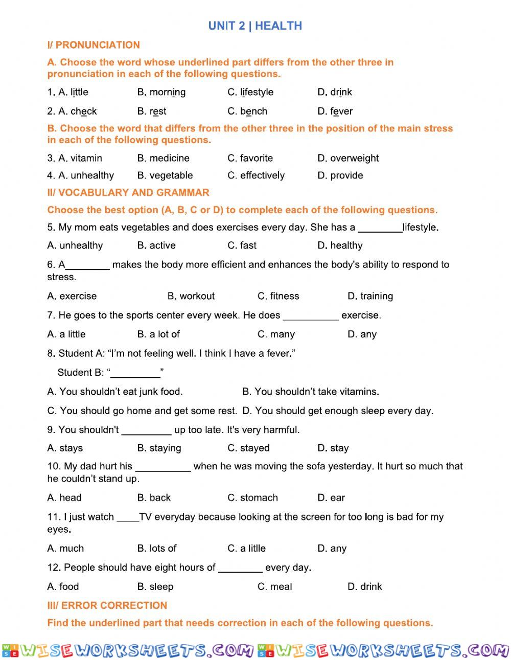 worksheet