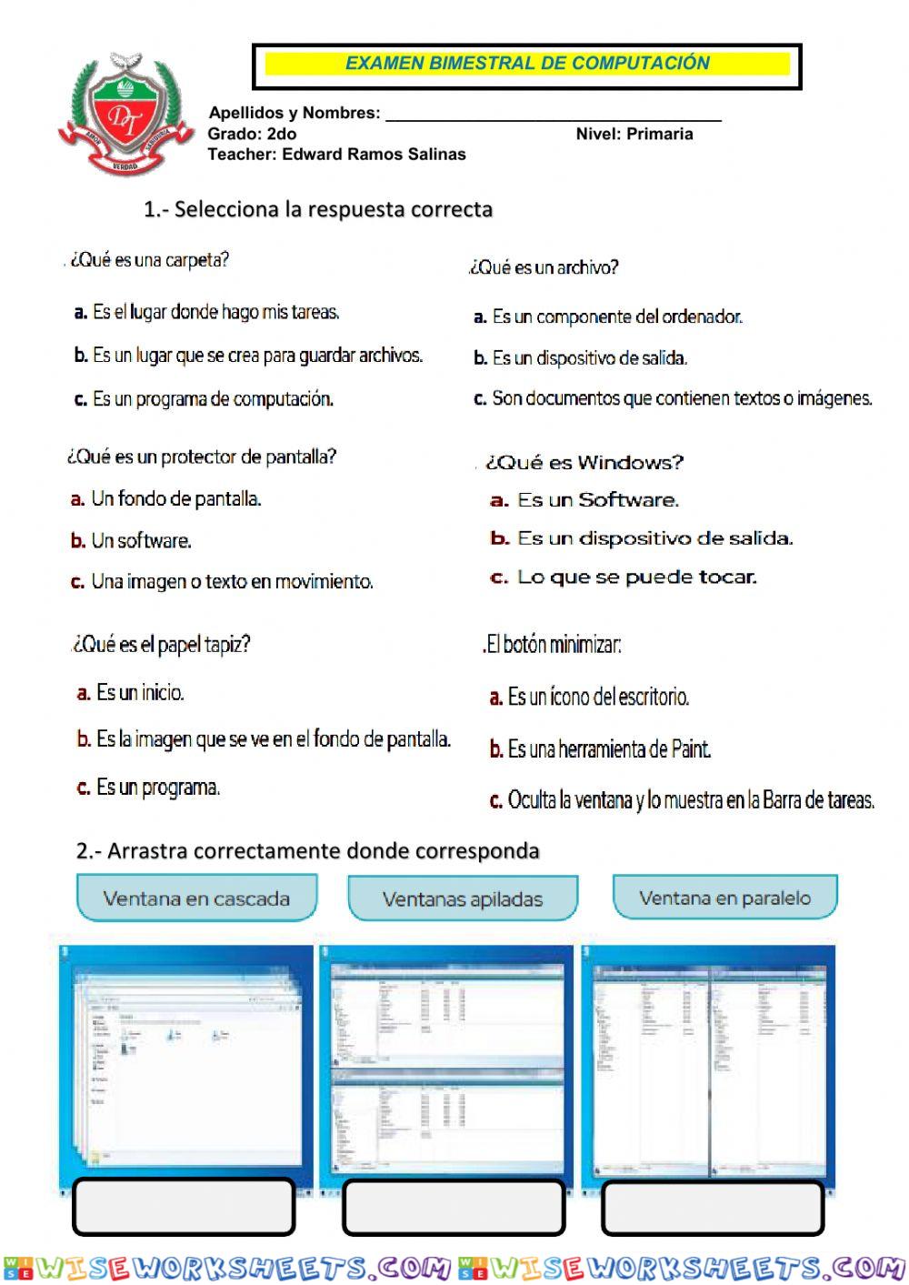 Examen bimetral 2° prim