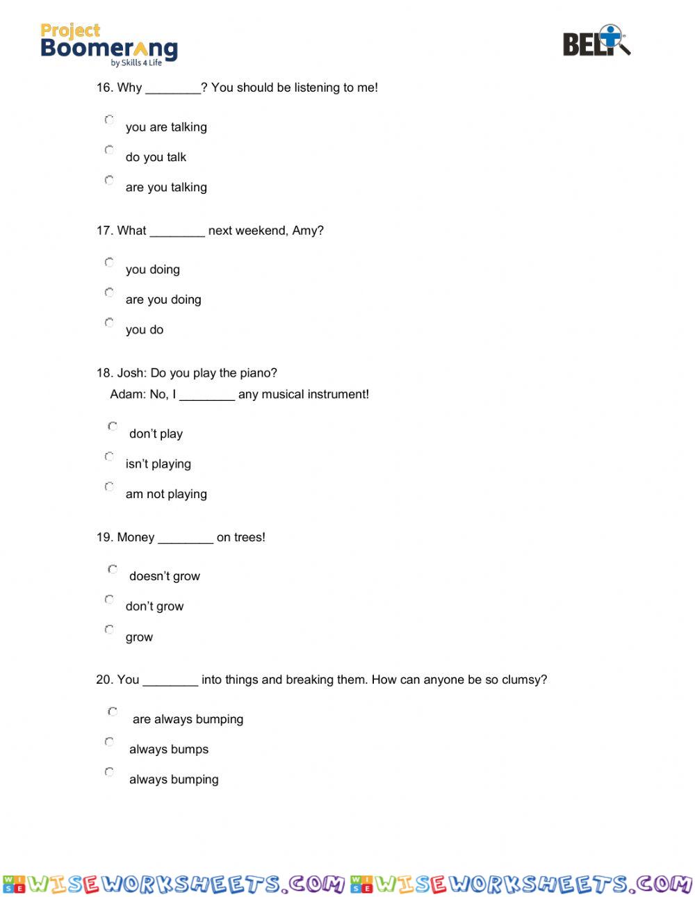 worksheet