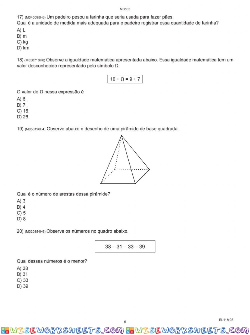 worksheet