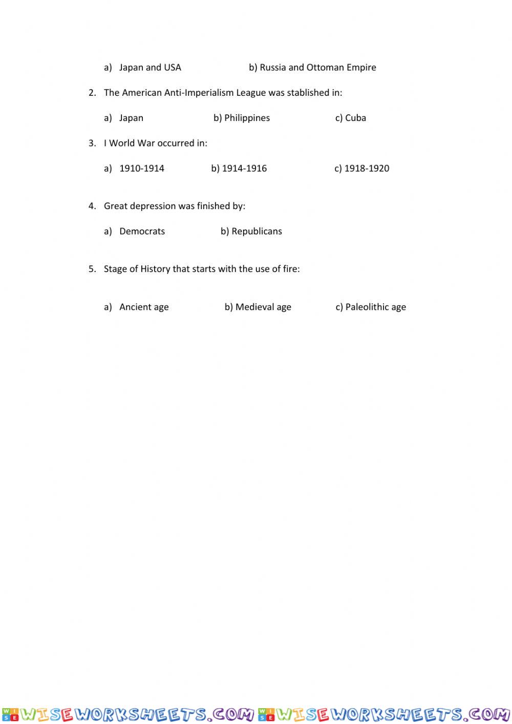 worksheet