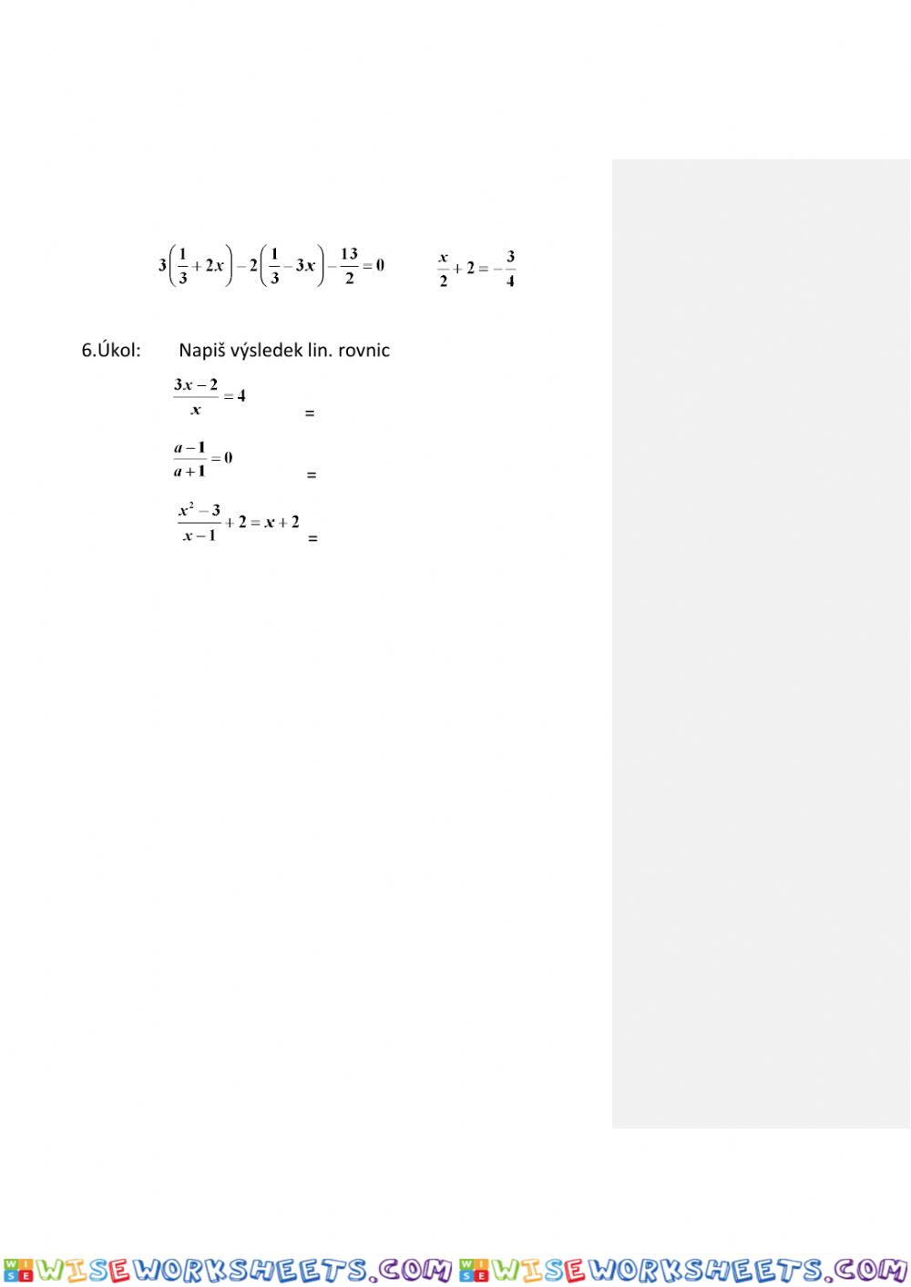 worksheet